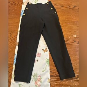Zara black pants with gold buttons